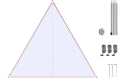 Bent Canvas Plain Set Tarp White / Zipper Light Blue -Fiama Camping Geschaft 251467 1777552 5