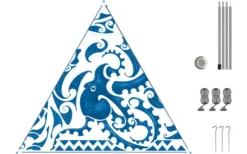 Bent Canvas Allover Set Tarp Caribbean Stripe Hawaii / Zipper Light Blue -Fiama Camping Geschaft 251483 1778714