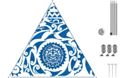 Bent Canvas Allover Set Tarp Caribbean Stripe Hawaii / Zipper Light Blue -Fiama Camping Geschaft 251485 1778700