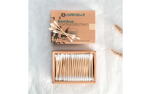 Chinchilla Wattestäbchen Aus Bambus Plastikfrei 200 Stück 2 Chinchilla Wattestäbchen Aus Bambus Plastikfrei 200 Stück – Bild 2