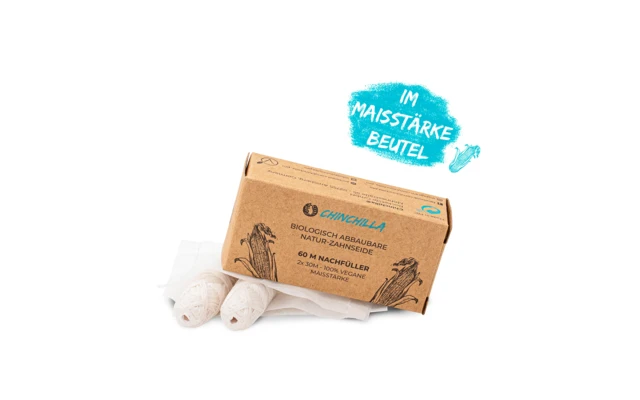 Chinchilla Vegane Zahnseide Nachfüller Plastikfrei 2 X 30 Meter 2 Chinchilla Vegane Zahnseide Nachfüller Plastikfrei 2 X 30 Meter – Bild 2