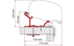 Fiamma Adapter Carthago Malibu 340 Markisenadapter Für Fiamma F80 / F65 340 -Fiama Camping Geschaft 656061 4532355