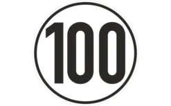 Schütz Aufkleber 100 Kmh Weiß 200 Mm